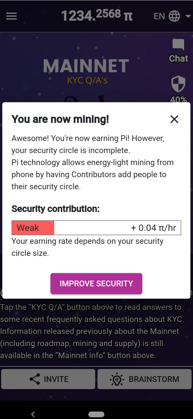 PI screenshot you are now mining