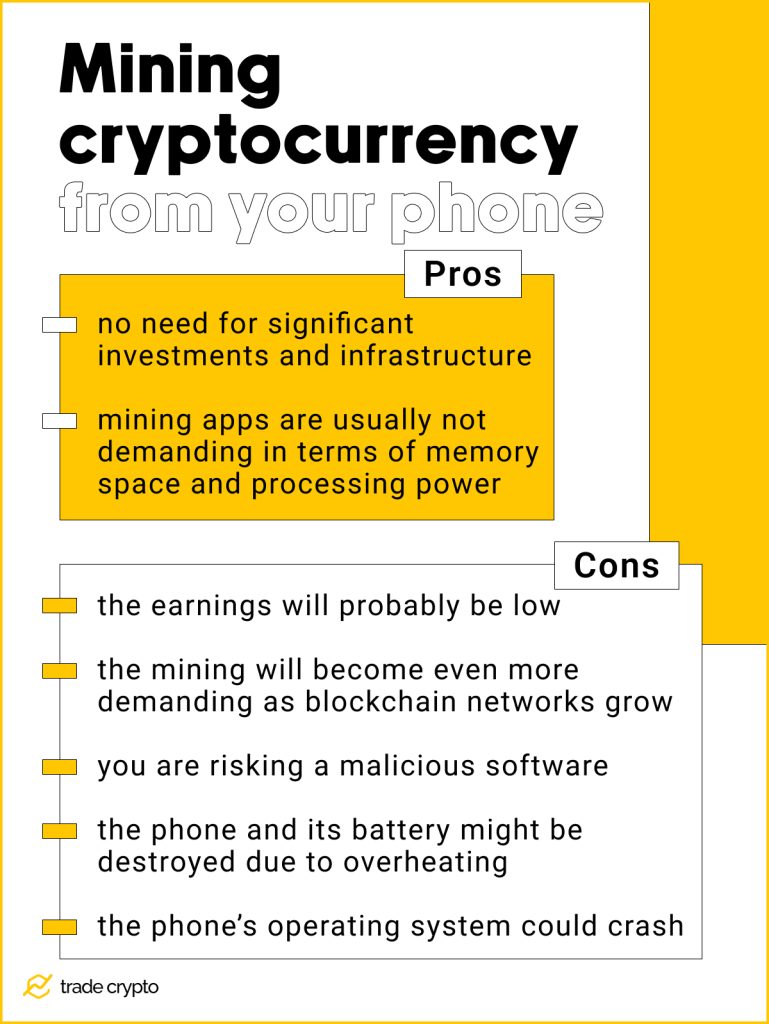 Mining cryptocurrency from your phone: pros and cons