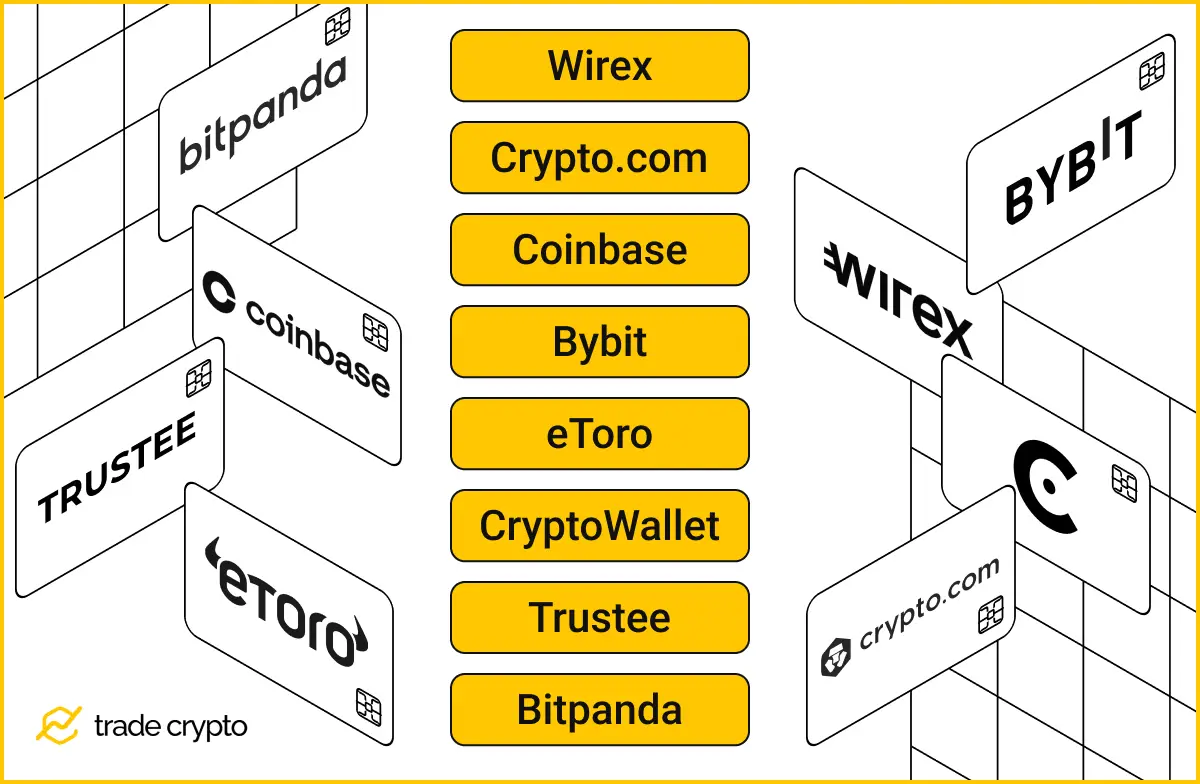 Wirex Crypto.con Coinbase Bybit etoro Cryptowallet Trustee Bitpanda 