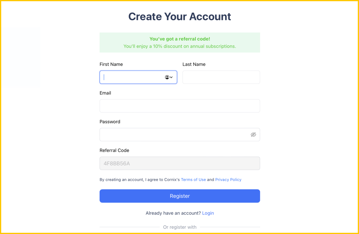 How to create an account on Cornix? 
